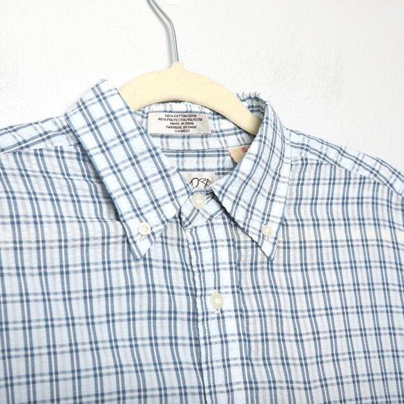 Arnold Palmer Check Short Sleeve Button Down Shirt Blue Lightweight - Picture 4 of 9